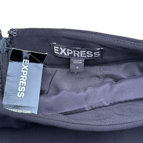 NWT Express Mini Skirt Black Mid Rise Size 6 - Picture 2 of 5